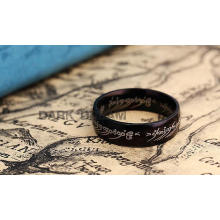 Edelstahl Mode Ring Retro Schwarz Farbe 16-18 Größe